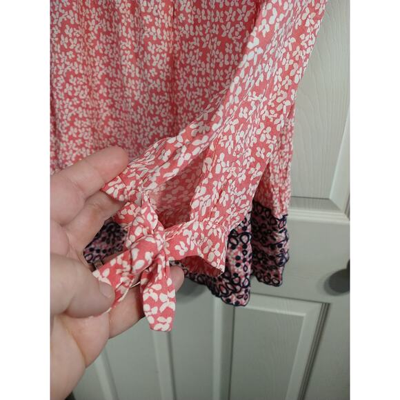 Fever Women S Flowy Boho Embroidered Wide Hem Blouse Pink White Navy pullover - Picture 5 of 8